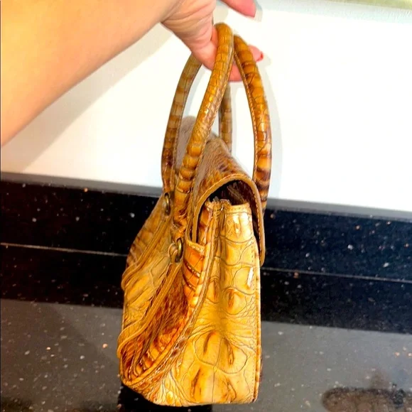 Brahmin Brown Crocodile-Embossed Satchel - Picture 15 of 16